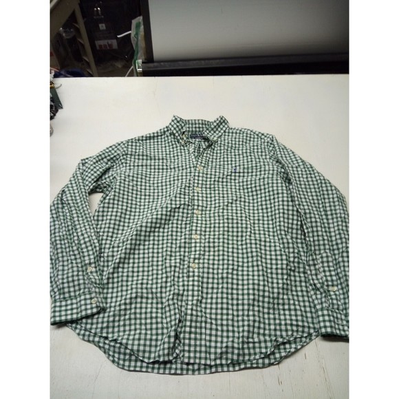 Ralph Lauren Classic Fit Long Sleeve Button Down Shirt Mens Size XL Green White - Picture 1 of 5